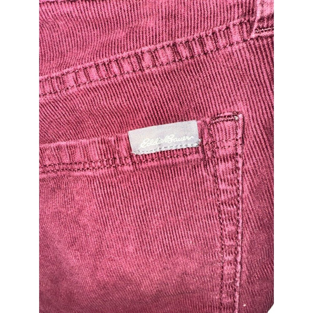 Eddie Bauer Womens Burgundy Corduroy Pants Size P6 Slim Fit - Picture 8 of 10